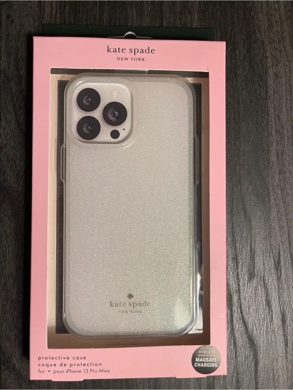 kate spade Sparkle White Glitter Protective iPhone 13 Pro Max Case